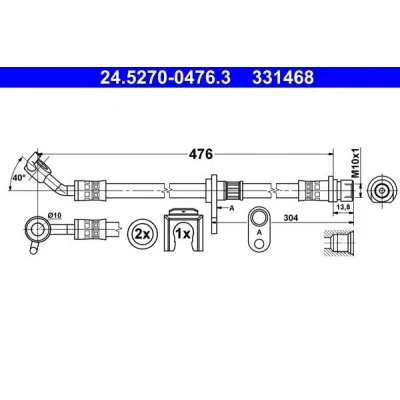 Imagen de ATE 24.5270 0476.3 Latiguillos de Freno 476 M10x1