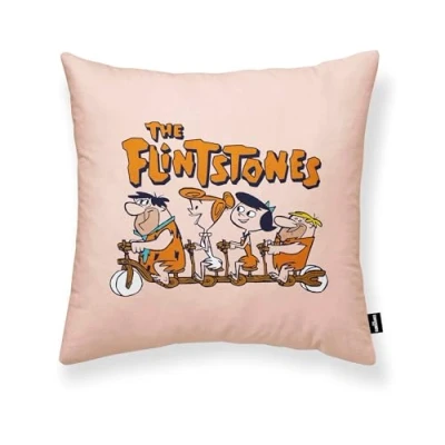 Imagen de BELUM Funda de cojín 100% algodón Family Flintstone A 45x45cm, Suave, Varios tamaños, Multicolor