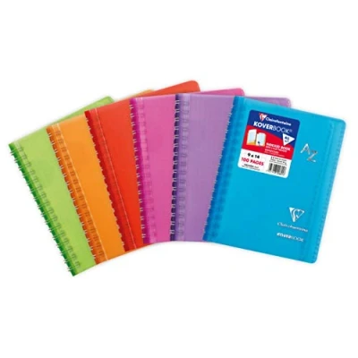 Imagen de Clairefontaine, 322601C, 1 Índice, Personalizable Koverbook, 9x14 cm, 100 Páginas, Interior: Cuadros Pequeños, Papel Blanco 90 gr, Cubierta polipropileno, Color Aleatorio