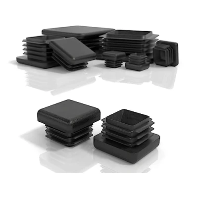 Imagen de PD® Tapones laminares 25x25mm para tubo cuadrado cuadrados de plástico PE tubos acero, acero inoxidable, aluminio y perfiles negros 20 pts