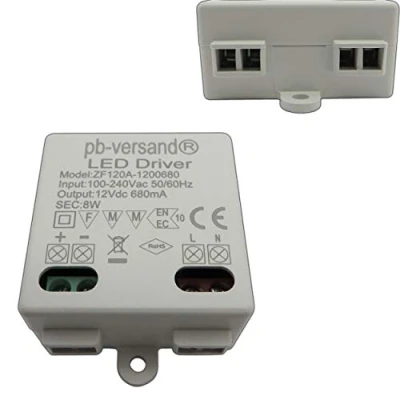 Imagen de transformador de bombillas LED, 12 V CC, 8 W, corriente continua, fuente alimentación, controlador, bajo voltaje, pequeño y plano, sin carga mínima