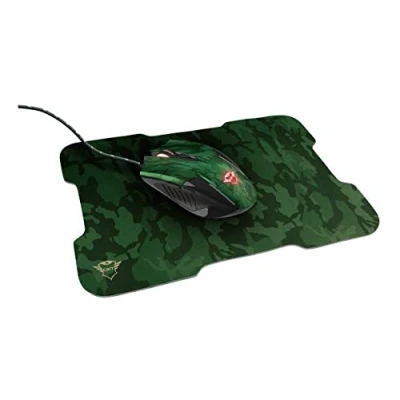 Imagen de Trust Gaming GXT 781 Rixa ratón para y Alfombrilla Camo, Color Verde