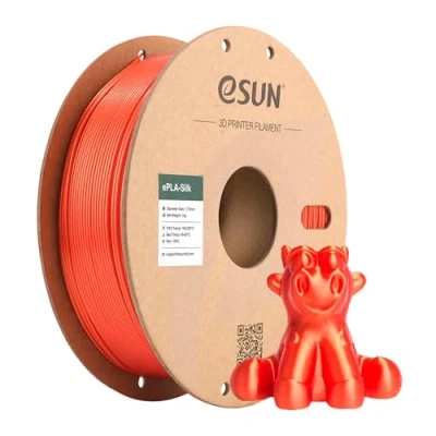Imagen de eSUN Filamento PLA Seda 1.75mm, Sedoso Brillante Impresora 3D PLA, Precisión Dimensional +/ 0.05mm, 1KG Carrete (2.2 LBS) para de Impresión 3D, Naranja