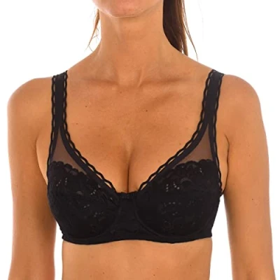 Imagen de Playtex Sujetador de sujeción Con Aros y encaje Reciclado Mujer x1, Negro, 75C