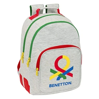 Imagen de BENETTON Pop Mochila Escolar Infantil, Ideal para Niños de Diferentes Edades, Cómoda y Versátil, Calidad Resistencia, 32x15x42 cm, Color Gris