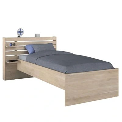 Imagen de Miroytengo Cama Juvenil Eik en Color Roble Japonés con cabecero 90x190 200 cm