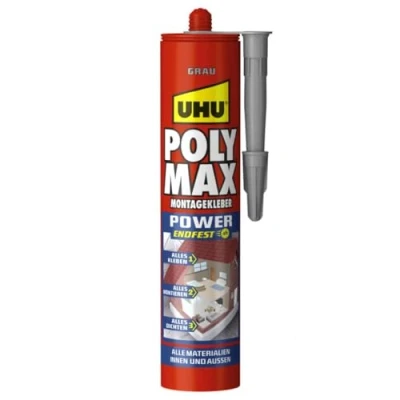 Imagen de UHU POLY MAX POWER Pegamento de montaje, gris, cartucho 425 g