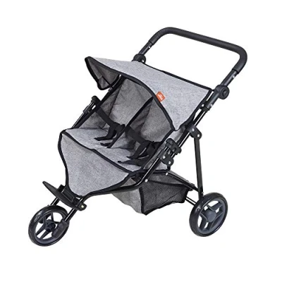 Imagen de KNORRTOYS.COM Knorrtoys 16722 Zwillingspuppenwagen Duo Jeans Grey Cochecito de muñecas, Color Vaqueros Gris, 64 x 48 55 cm (16722)