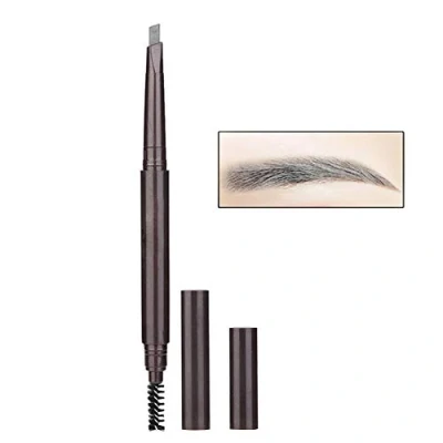 Imagen de Lapiz de Cejas Doble Extremo, Lápiz Ceja Rotación Automática Con Lápices Maquillaje Pincel Ceja, Cejas, Pluma Impermeable y a Prueba Sudor (4 # Gris)