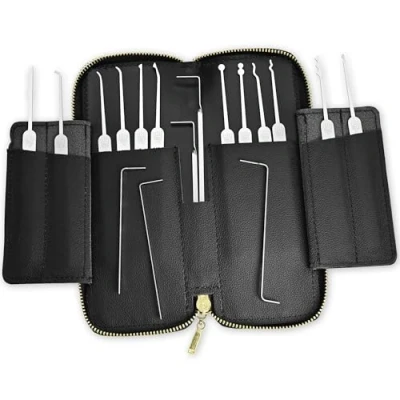 Imagen de MULTIPICK ELITE 17 Set profesional de ganzúas [17 piezas] Made in Germany Ganzua Lockpicking Kit cerrajero para abrir puertas Herramienta Accesorios cerraduras Lockpick