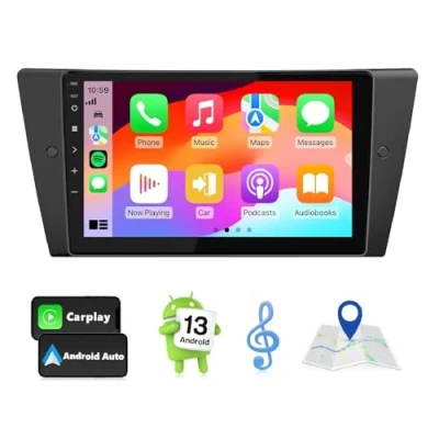 Imagen de Eonon 9 Pulgadas Android 13 para BMW 3 E90 E91 E92 E93 (2005 2011) 2+32GB GPS CarPlay Auto WiFi Bluetooth USB Espejo Pantalla Soporte SWC Dab+ Cámara Marcha Atrás Radio Coche E90A13