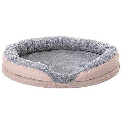Imagen de Camry CR7431 Cama para Perros y Gatos eléctrica calefactora Redonda 76x58cm, calefación Mascotas, Lana sintética Suave, 18W, Blanco/Marrón