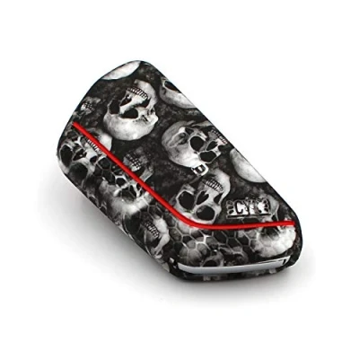 Imagen de VF Funda de silicona para llave coche con 3 botones, diseño calavera