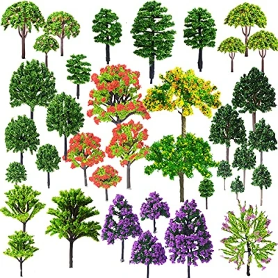 Imagen de Cayway 53 Pz Árboles en Miniatura, 3 10CM Modelo Mezclados Decoración para Miniatura Árbol Diorama DIY Paisaje