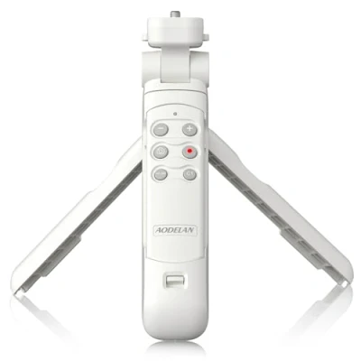 Imagen de AODELAN Trípode inalámbrico con control remoto para vlogging, Sony ZV E10, 1, 1 II, 1F, RX100 VII, a6400, a6600, a7 III, a7R IV, a9, a9 reemplaza GP VPT2BT (blanco)