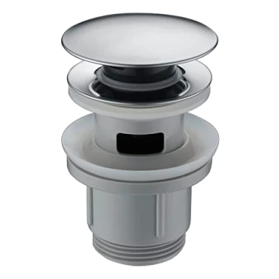 Imagen de IMEX Valvula de Click Clack Apta para lavabos y bides, Desagüe Lavabo Fácil instalación Tapones Lavabo, Universal con o sin Rebosadero, Pop Up Cromo Acero S304 VCC009