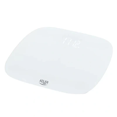 Imagen de Adler AD8176 Báscula de Baño Digital, Alta Precisión, Pantalla LED, hasta 180Kg, Diseño Moderno, Apagado Automático, Vidrio Templado Blanco