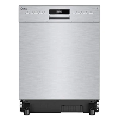 Imagen de Midea lavavajillas bajo encimera MDWEU1435XSS W, 14 cubiertas, 60 cm, parcialmente integrable con WIFI, secado extra, 7 programas, 47 dB, retardo de inicio 0 24h, acero inoxidable