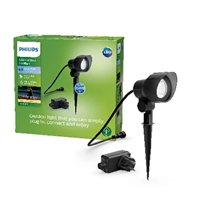 Imagen de Philips Foco de Exterior, 24W, Luz Cálida 2700K, Kit Extensión Pedestal y Cableado, Protección IP44, Compatible con Sistema Gardenlink