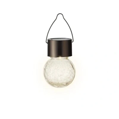 Imagen de Lumineo Lámpara solar de jardín 6 x 9 cm LED cristal para balcón colgante bola exterior como decoración Blanco