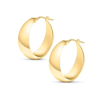 Imagen de Amberta Pendientes de Aro Gruesos para Mujer en Plata Ley 925: Aros Oro Gordos 25 mm