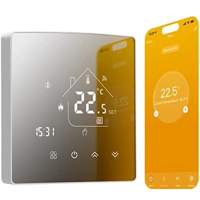 Imagen de Beok Tuya Termostatos Inteligentes Termostato de Calefacción WiFi Inteligente Pared para Agua por Suelo Radiante Compatible con Alexa, Google 3A