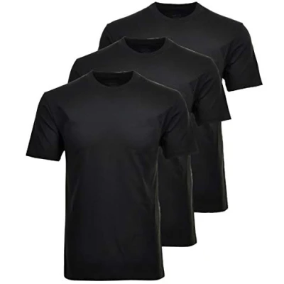 Imagen de Ragman Pack doble para hombre 2 camisetas con cuello redondo Negro (3 unidades). L