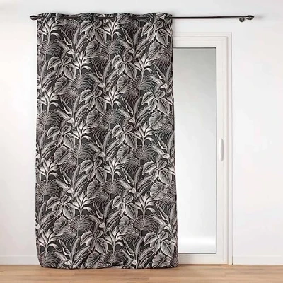 Imagen de Douceur d&#039;Intérieur Cabana Cortina, con Ojales, 140 x 280 cm, Negra, poliéster, Estampada