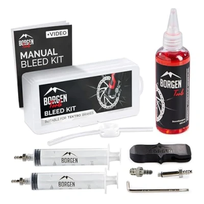 Imagen de Borgen Kits de purga para frenos apto TEKTRO TRP discos hidráulicos I Kit servicio bicicletas Conjunto con instrucciones paso a la perfecta