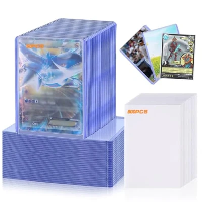 Imagen de REAQUE 600 unidades de fundas para tarjetas con 50 protector tarjetas, 66 x 91 0,1 mm, TCG, 3 4 comerciales, ajuste perfecto