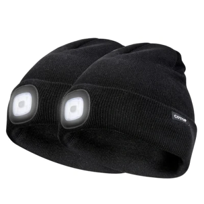 Imagen de COTOP gorro con luz, de invierno para hombre, LED, correr suave mujer, punto unisex pescador, regalos hombres esquí, snowboard, sombrero
