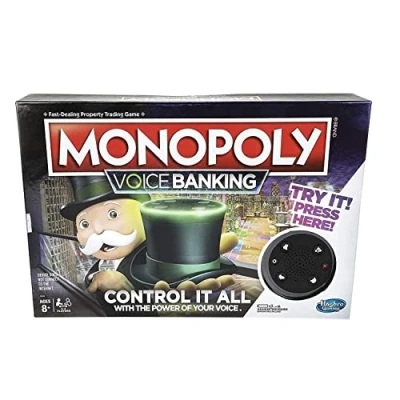 Imagen de Hasbro Gaming Monopoly Voice Banking Electrónico Juego de mesa familiar para edades 8 y más, Idioma Inglés, Multicolor (E4816) , color/modelo surtido