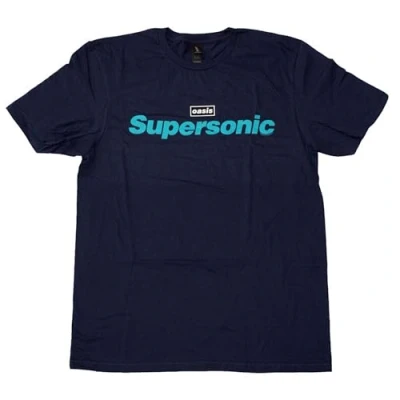 Imagen de Rock Off officially licensed products Oasis Supersonic Title Colour Camiseta (azul marino), azul, XL