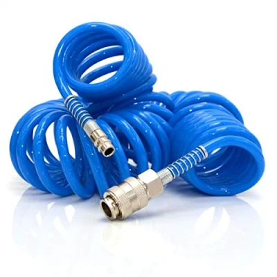 Imagen de eyepower 7.5m Manguera neumática 1/4&#039;&#039; 10 Bares Aire Comprimido PU en espiral
