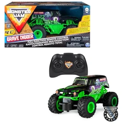 Imagen de Monster Jam Coche TELEDIRIGIDO Grave Digger RC a Escala 1:24 2.4GHZ hasta 76m 6044955 Juguetes Niños 4 Años +
