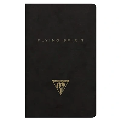 Imagen de Clairefontaine 102586C Un cuaderno de piqué cosido hilo Flying Spirit 48 páginas marfil 7,5 x 12 cm, 90 g, tapa cartulina brillante negra, diseño aleatorio