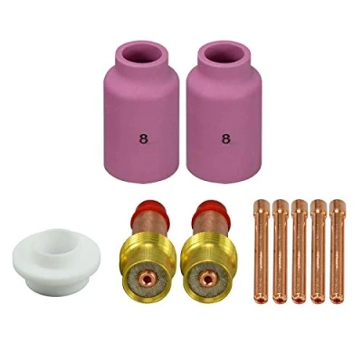 Imagen de RIVERWELD TIG Kit de accesorios 54N14 Boquilla alúmina No.8 D19.0x42mm 10N24 2.4mm Lente gas 45V26 Aisladores 54N01 WP 17 18 26 Antorcha 10pk