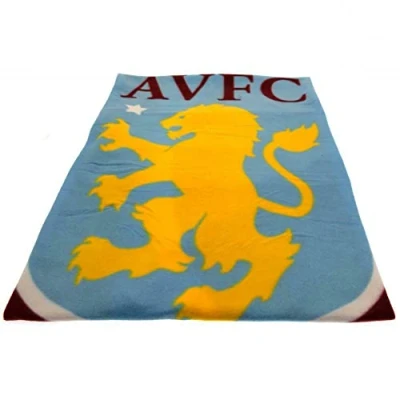 Imagen de Aston Villa FC Fleece Blanket Pulse Design Mantas para Cama, Multicolor, Único