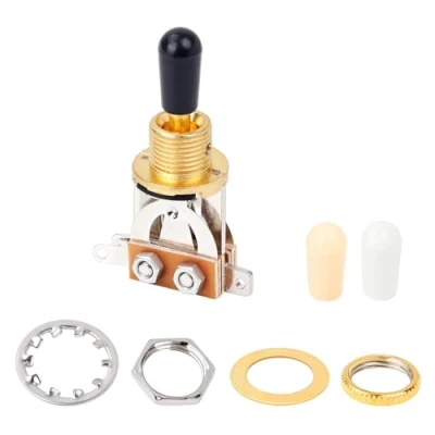 Imagen de Banworks Interruptor selector de pastillas Metric 3 vías para guitarra Epiphone EPI LP estilo Les Paul JT/DWQ 01 dorado con punta negra