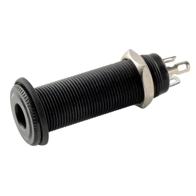 Imagen de Musiclily Pro 6,35mm Metal Guitarra Jack Plug Socket Salida End Pin Output para Eléctrica Bajo, Negro