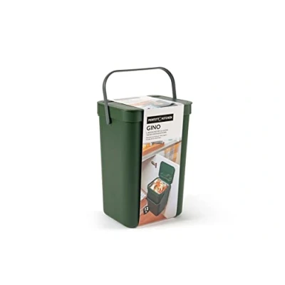 Imagen de Perfetto Cubo de basura húmedo/residuos orgánicos para colgar Col. Gino 12 l Verde Bosco