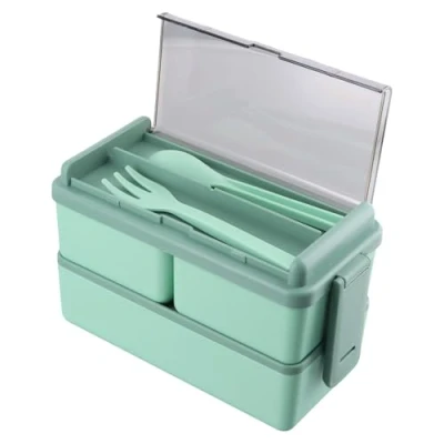 Imagen de volumoon fiambrera con 3 compartimentos, Bento Lunch Box niños, Caja de almuerzo, Box, bento, Hermetico, Lonchera Cubiertos para trabajo, escuela, viajes