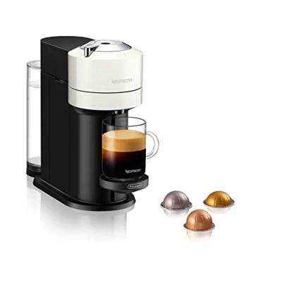 Imagen de Cafetera de cápsulas Nespresso® De&#039;Longhi Vertuo Next ENV120.W, 1500 W, 1.1 l, Calentamiento 30s, Tecnología Centrifusión™, Bluetooth, Apagado auto