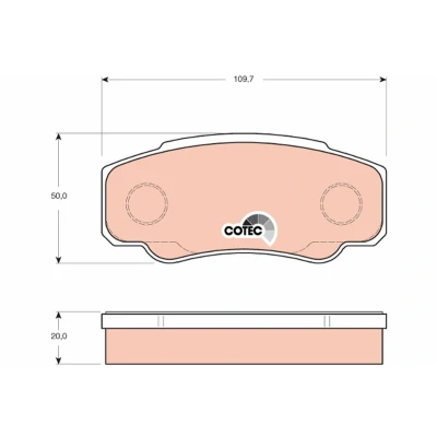 Imagen de TRW COTEC GDB3441 Juego de pastillas freno con contacto avisador desgaste tornillos pinza accesorios NISSAN: Cabstar