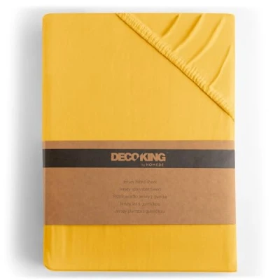 Imagen de DecoKing 100x200 120x200 cm 100% Algodón Peinado Sábana Bajera Ajustable Jersey Naranja Amber Collection