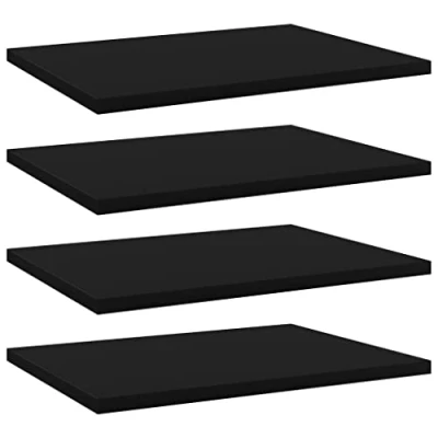 Imagen de vidaXL 4X Estantes para Estantería Estudio Salón Decoración Libros Librería Librero Biblioteca Tablero Extra Madera Contrachapada Negro 40x30x1,5 cm
