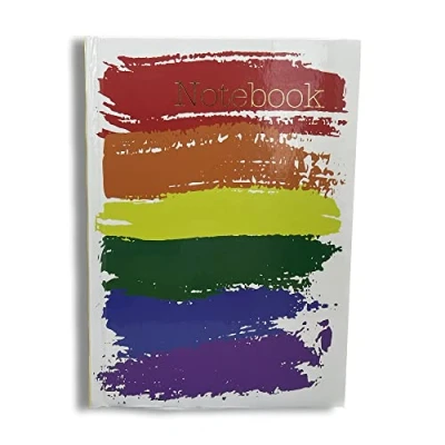 Imagen de Maturi Cuaderno A5 de tapa dura, diseño salpicaduras color arcoíris con detalles lámina dorada y acabado brillante