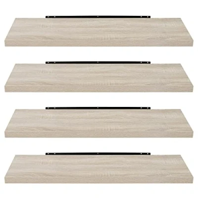 Imagen de EUGAD Estante Flotante de Pared Retro Estantería Madera Colgar Libro CD Juego 4 para Salon Dormitorio 80cm Sonoma Roble 0046QJ