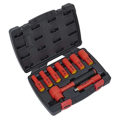 Imagen de Sealey ak7942 Insulated Socket Set 9pc 3/8 &quot;SQ Drive 6PT WallDrive® VDE aprobado