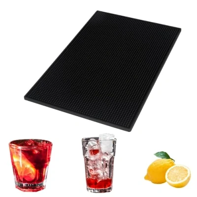 Imagen de Nizirioo alfombrilla de goma para bar, 45 x 30 cm, goteo silicona, servicio cafés, bandeja